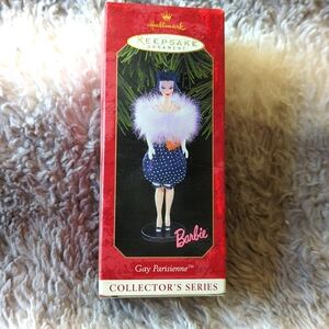 Christmas Barbie Hallmark Keepsake ornament. "Gay Parisienne" NIB